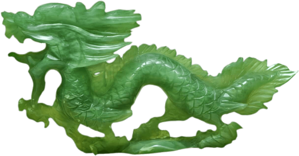 Jade Dragon Sculpture PNG Image