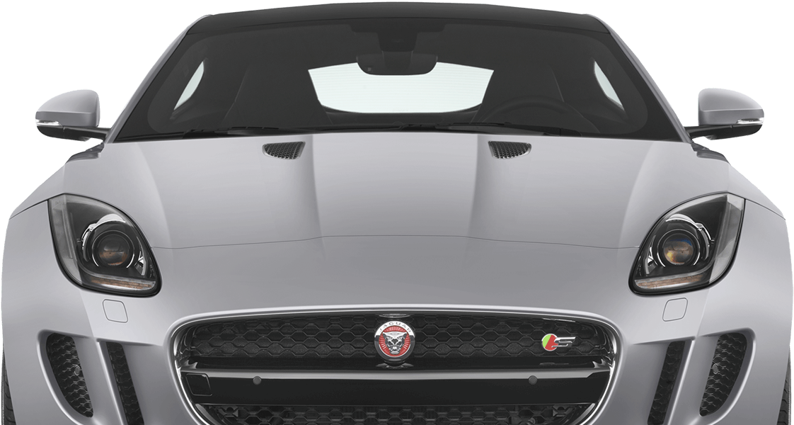 Jaguar F Type Front View Silver PNG Image