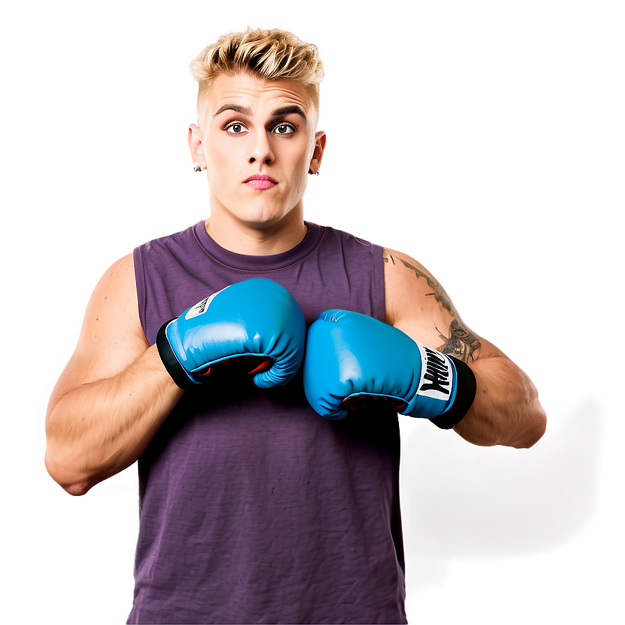 Jake Paul Boxing Pose PNG Image