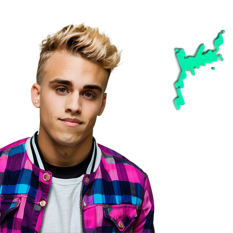 Jake Paul Plaid Jacket Portrait PNG Image