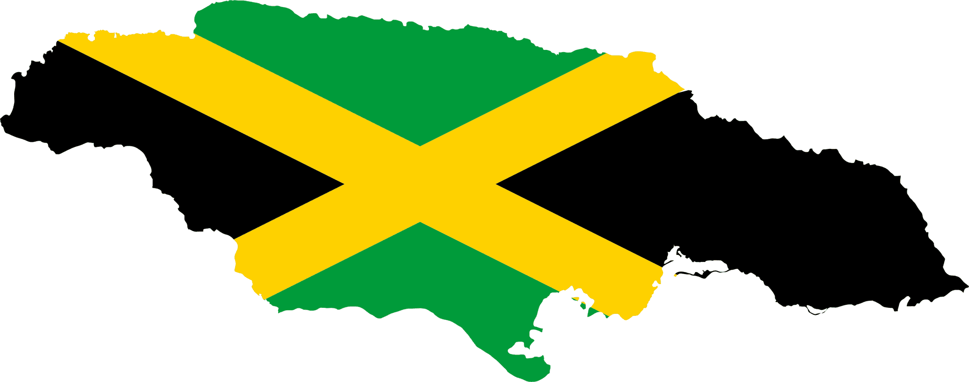 Jamaica Mapwith Flag PNG Image