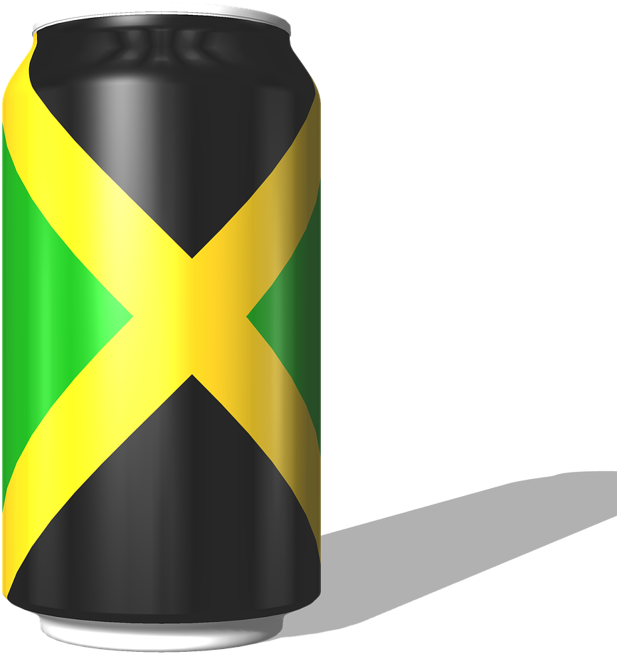 Jamaican Flag Can Design PNG Image