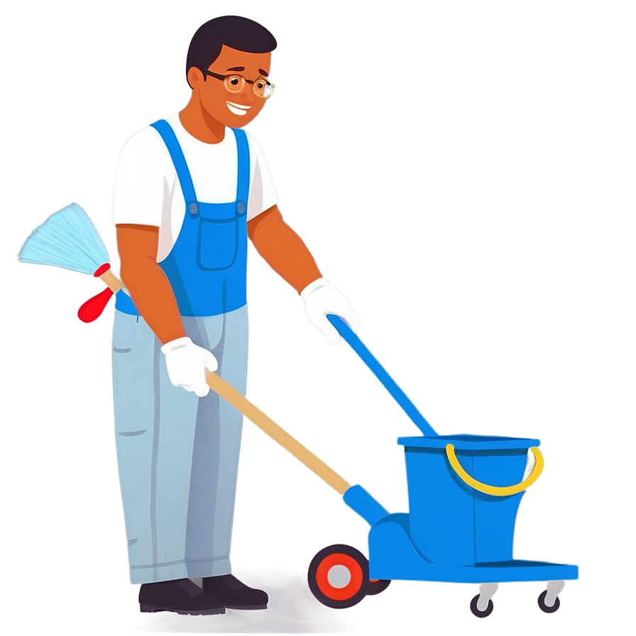 Janitor In Action Png Mpt PNG Image