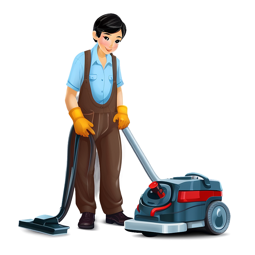 Janitor With Vacuum Cleaner Png Hpd27 PNG Image