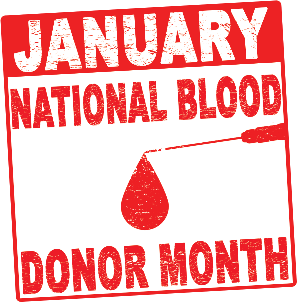 January National Blood Donor Month Poster PNG Image