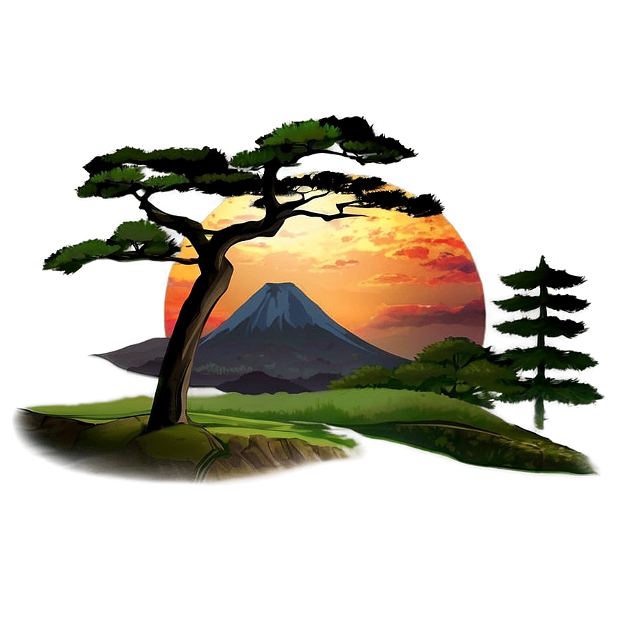 Japan Digital Art Landscape Png Xxm82 PNG Image