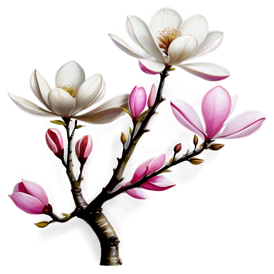 Japanese Magnolia Branch Png Div11 PNG Image