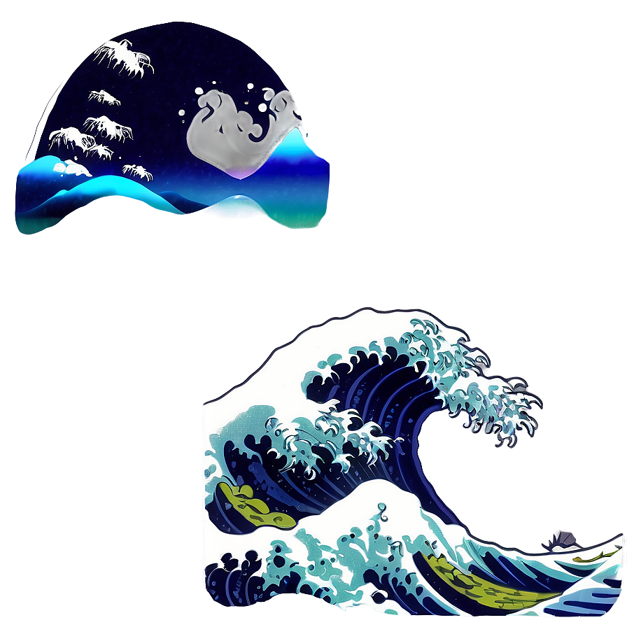 Japanese Wave Aesthetic Png Bik PNG Image