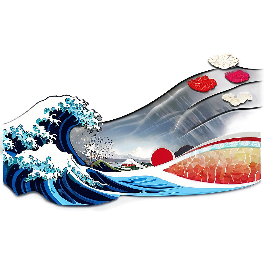 Japanese Wave Background Png 06242024 PNG Image