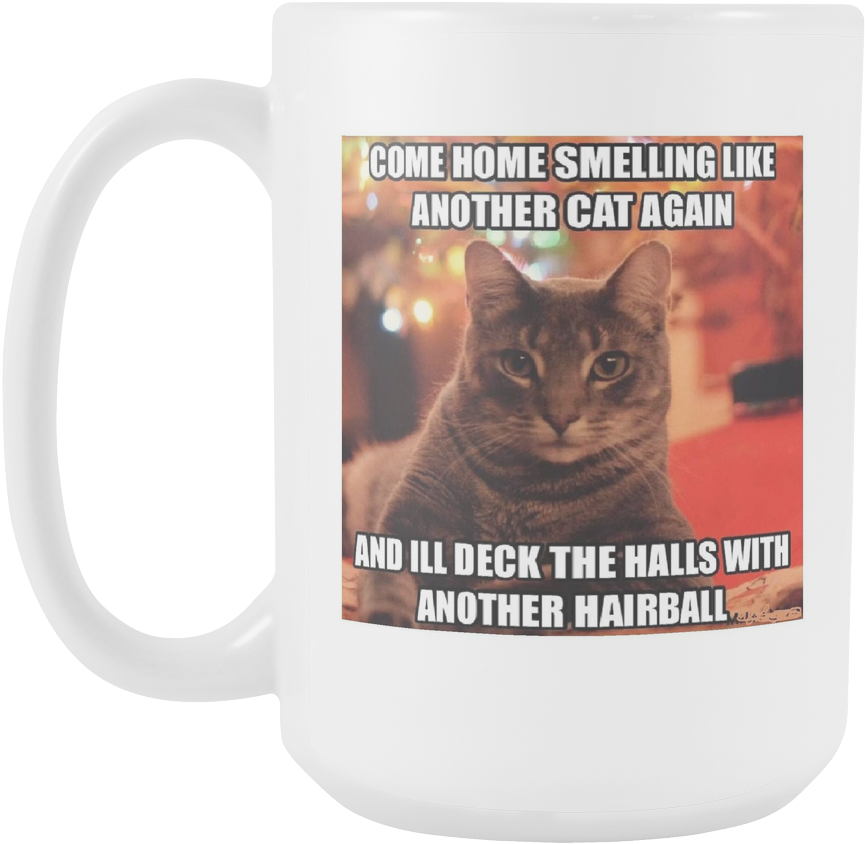 Jealous Cat Meme Mug PNG Image