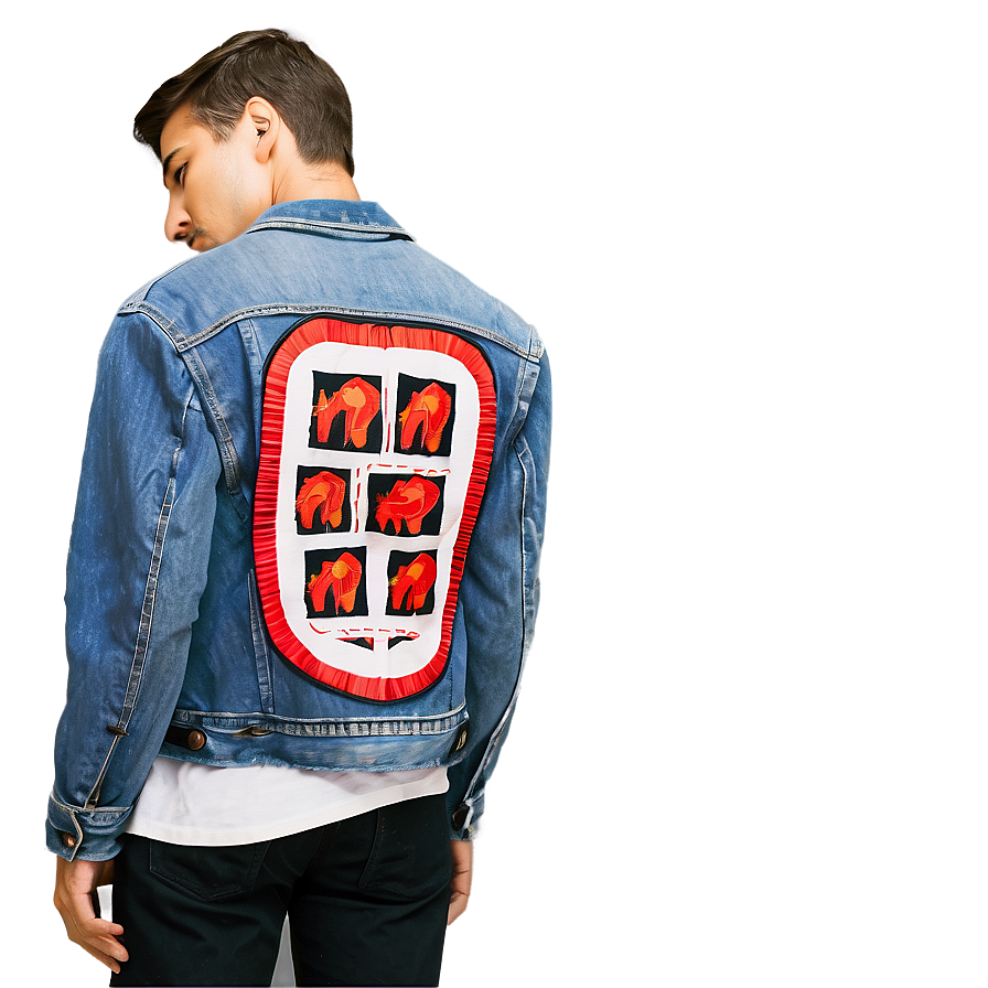 Jean Jacket With Patches Png Arw29 PNG Image