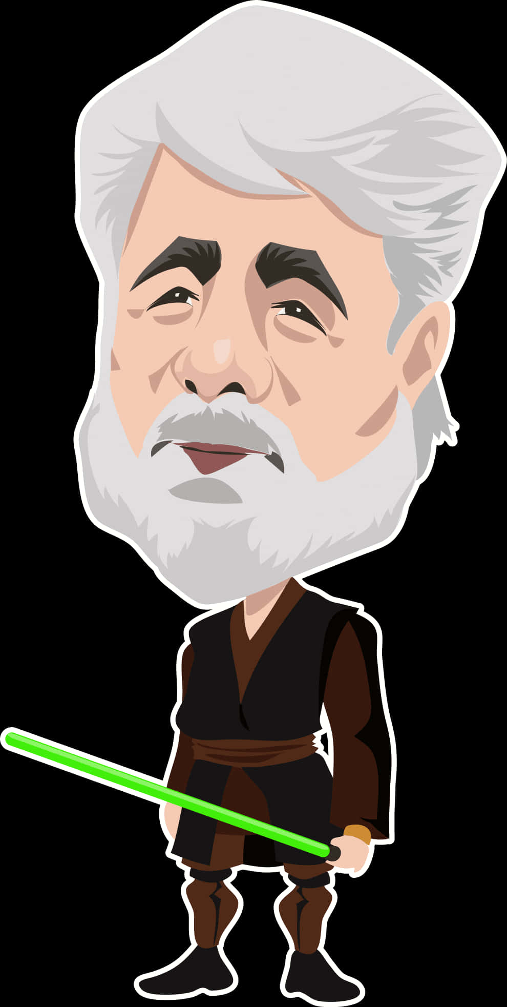 Jedi Master Cartoon Caricature PNG Image