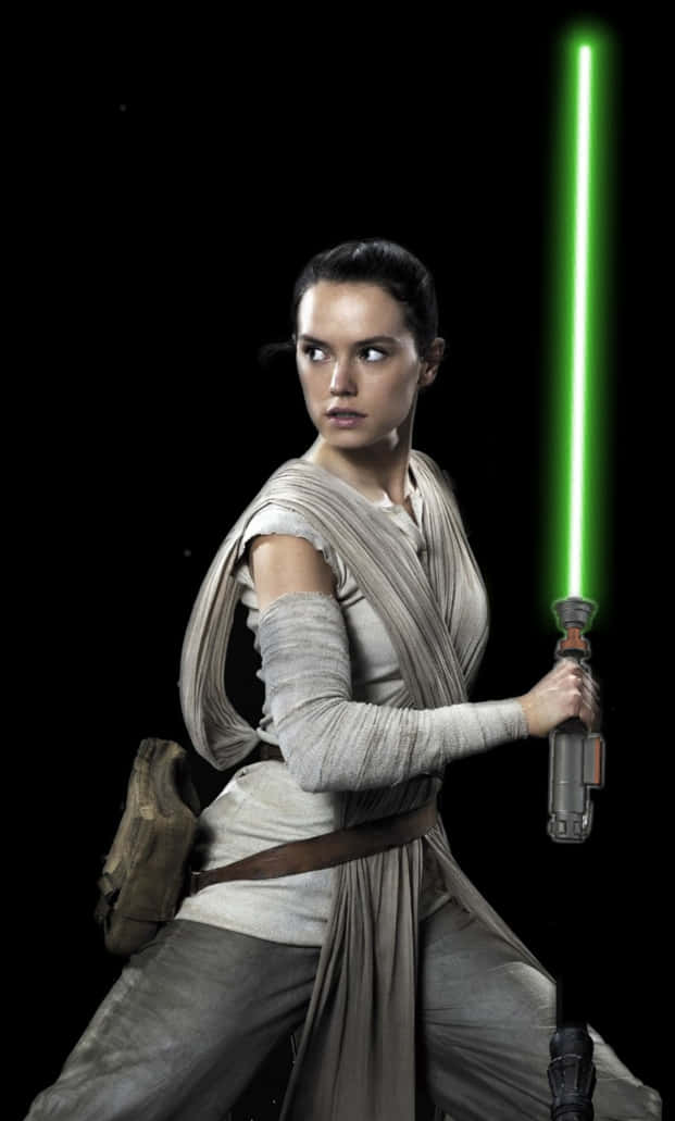 Jedi Warrior Green Lightsaber PNG Image