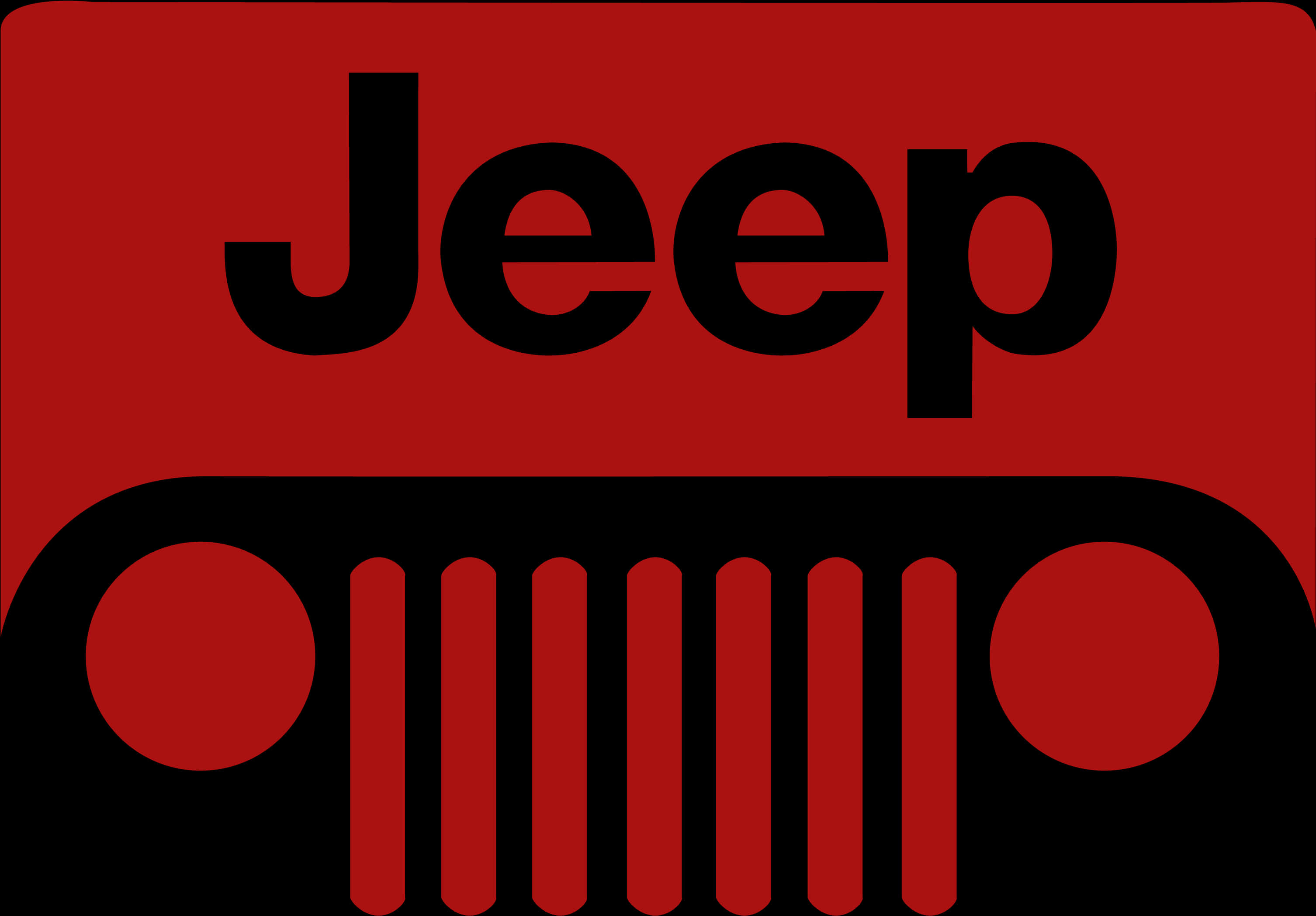 Jeep Logo Redand Black PNG Image