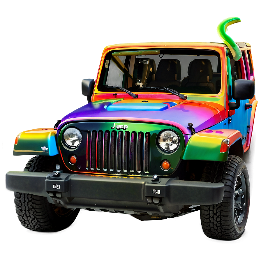 Jeep Wave Colorful Artwork Png 18 PNG Image