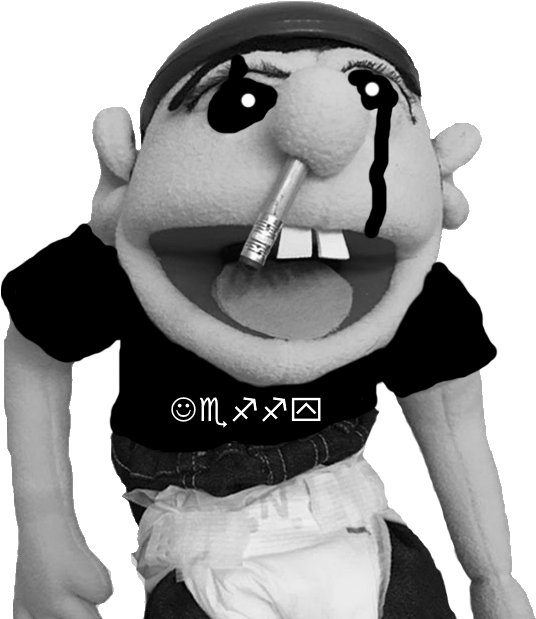 Jeffy Puppet Crying With Pencil PNG Image