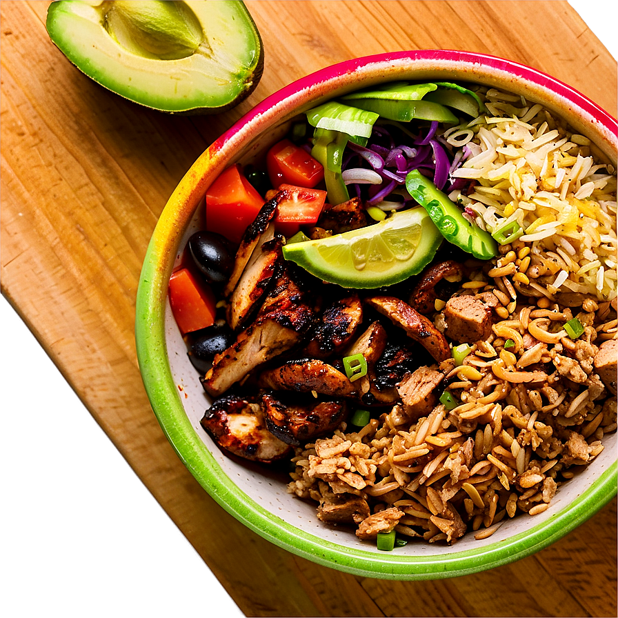 Jerk Chicken Burrito Bowl Png Vle PNG Image