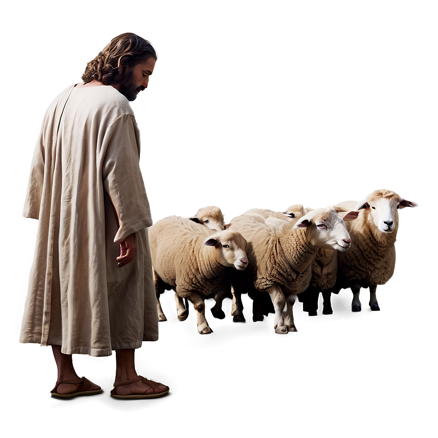 Jesus And The Lost Sheep Png Hcs PNG Image