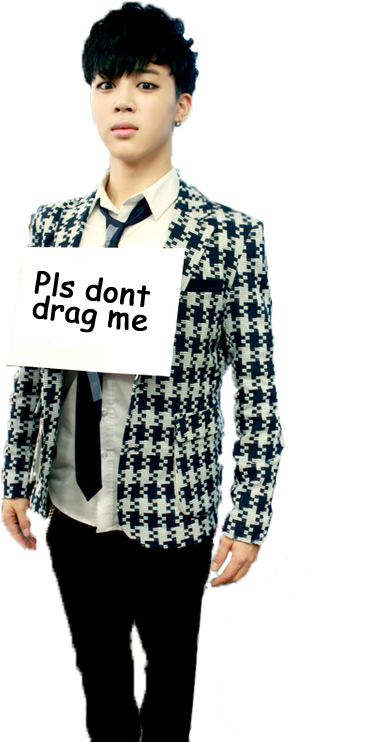 Jimin Holding Sign Fashion Style PNG Image