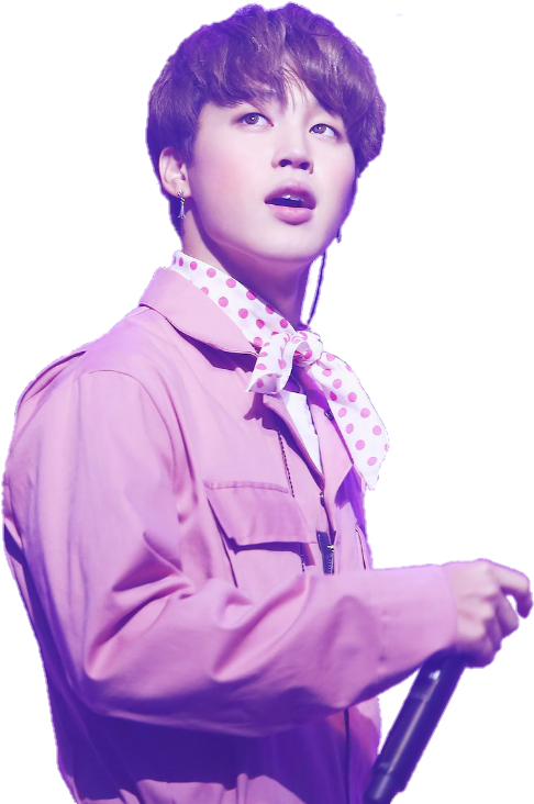 Jimin Performingin Pink Outfit PNG Image