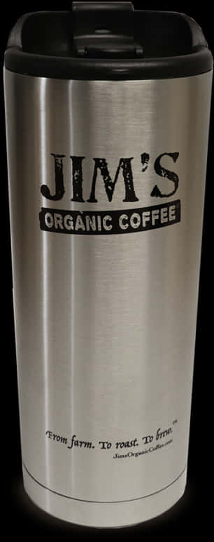 Jims Organic Coffee Tumbler PNG Image