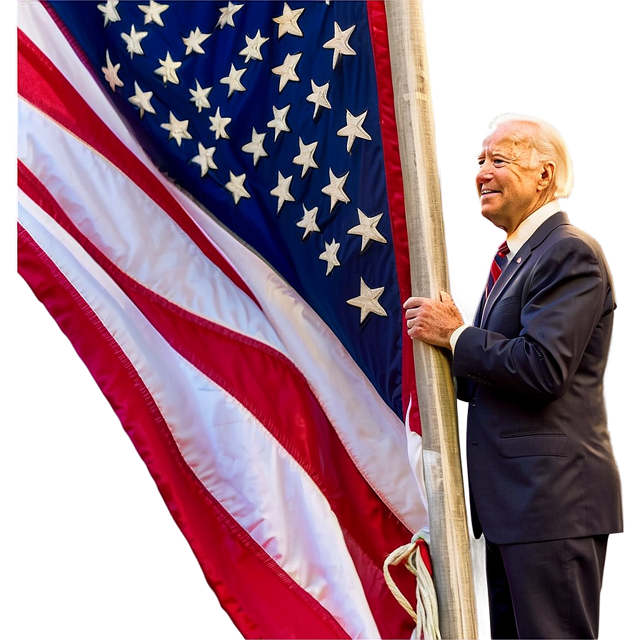 Joe Biden And Flag Png Myu PNG Image