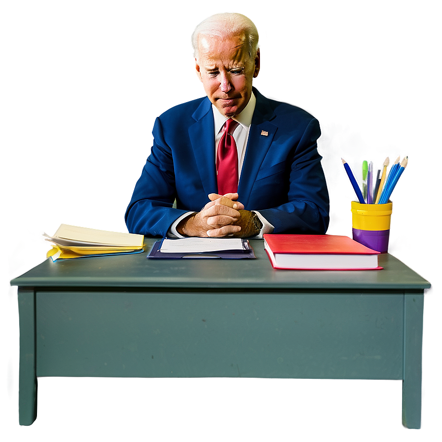 Joe Biden At Desk Png 05212024 PNG Image