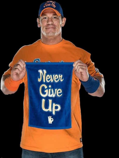 John Cena Never Give Up Towel PNG Image