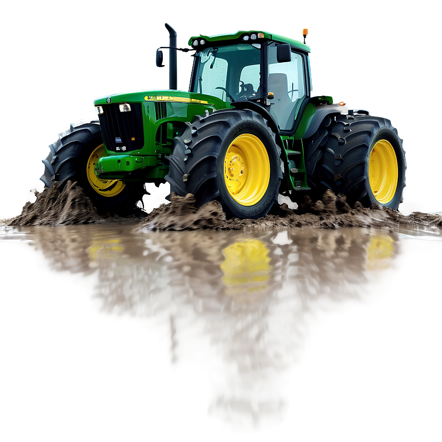 John Deere Tractor In Mud Action Png 06262024 PNG Image