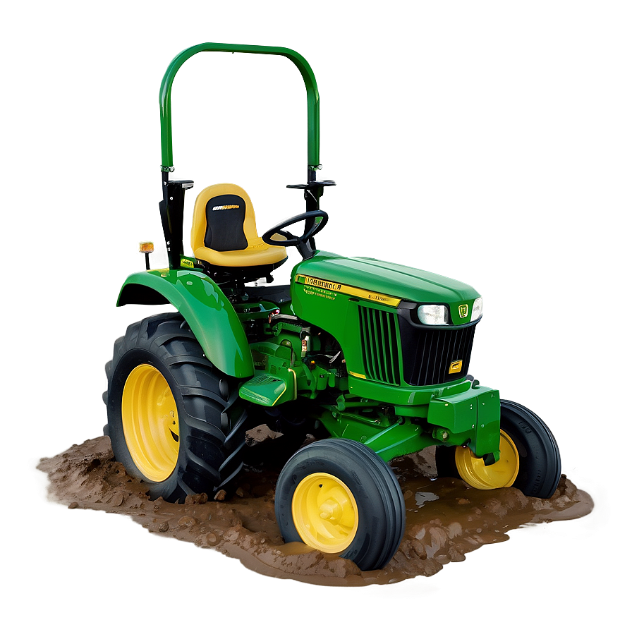 John Deere Tractor In Mud Action Png 06262024 PNG Image