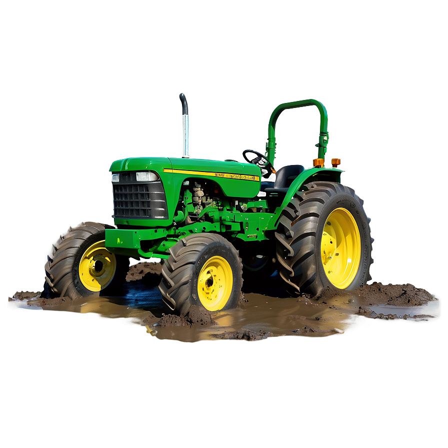 John Deere Tractor In Mud Action Png 45 PNG Image