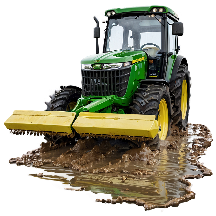 John Deere Tractor In Mud Action Png Dkj95 PNG Image