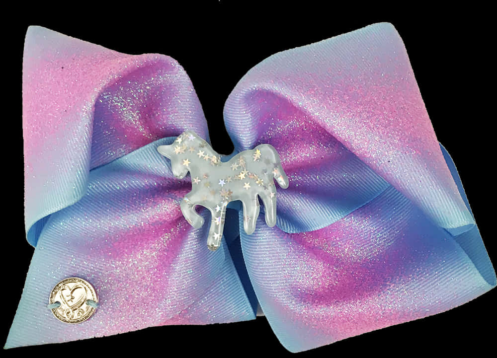 Jojo Siwa Inspired Sparkly Hair Bow PNG Image