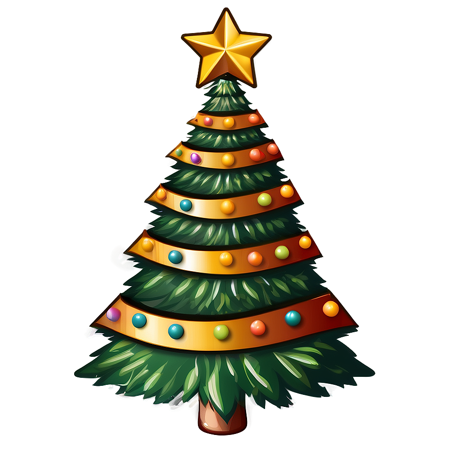 Jolly Christmas Tree Illustration Png 06252024 PNG Image