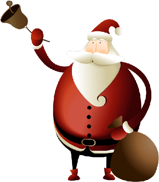 Jolly Santa Claus Ringing Bell PNG Image