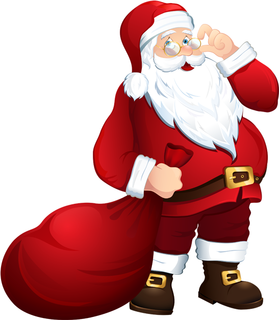 Jolly Santa Clauswith Sack PNG Image