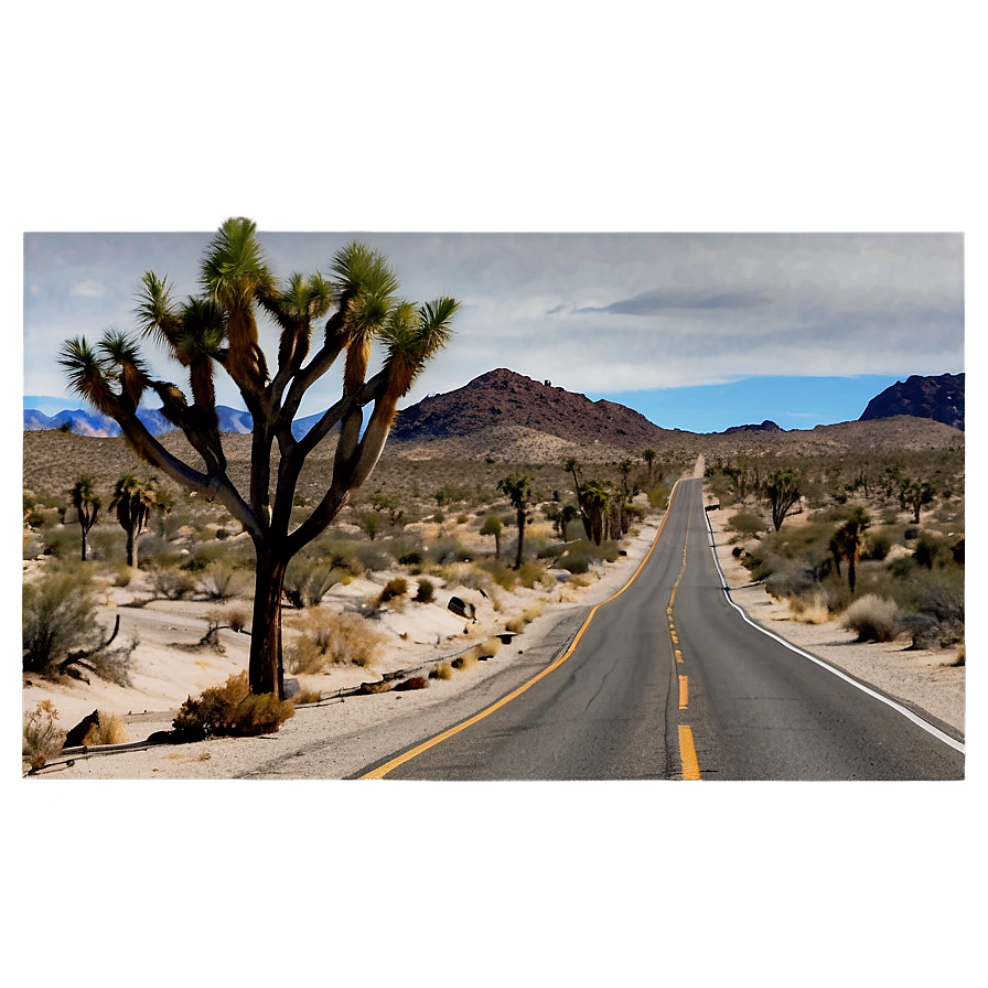 Joshua Tree Road Trip Scene Png Frg92 PNG Image