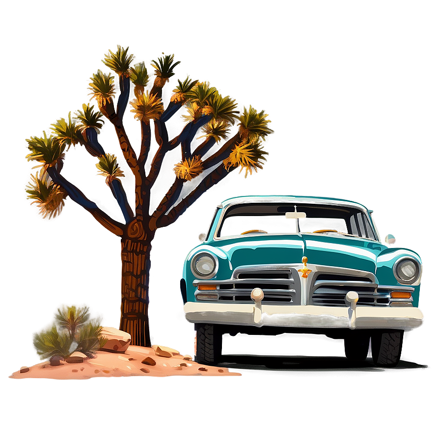 Joshua Tree Road Trip Scene Png Wbd23 PNG Image