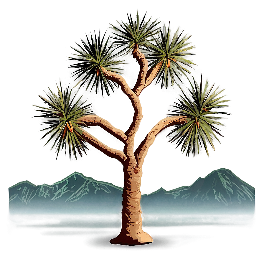 Joshua Tree With Mountain Backdrop Png Nwj PNG Image