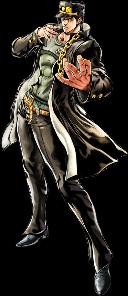 Jotaro Kujo Standing Pose PNG Image