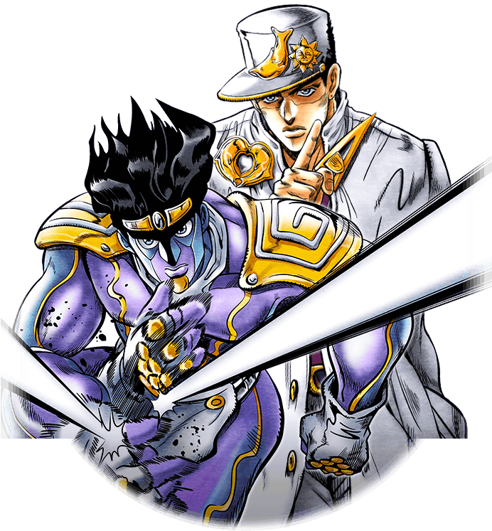 Jotaroand Star Platinum Illustration PNG Image