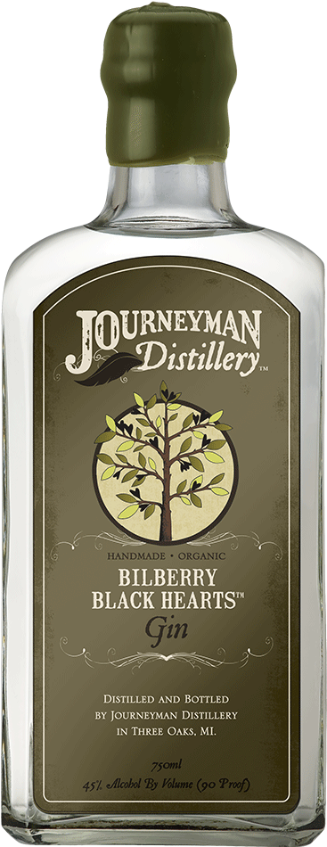 Journeyman Distillery Bilberry Black Hearts Gin Bottle PNG Image