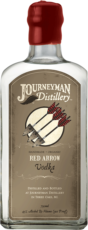 Journeyman Distillery Red Arrow Vodka Bottle PNG Image