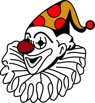 Jovial Clown Graphic PNG Image