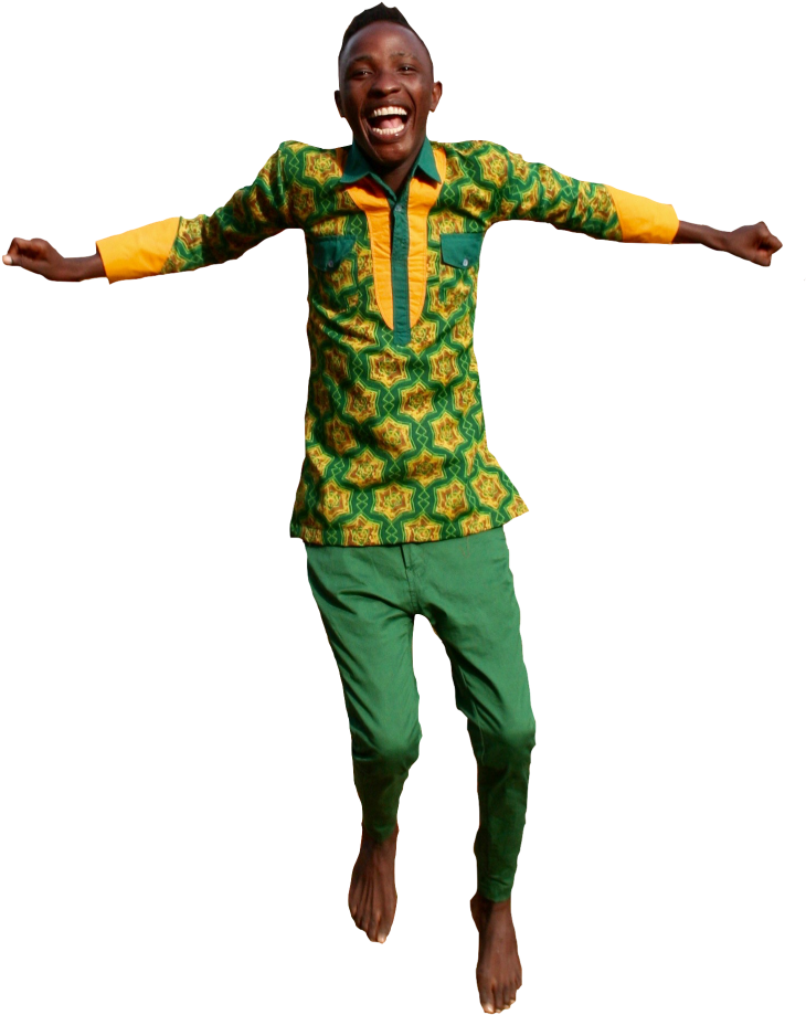 Joyful Boy Jumpingin Traditional Outfit PNG Image