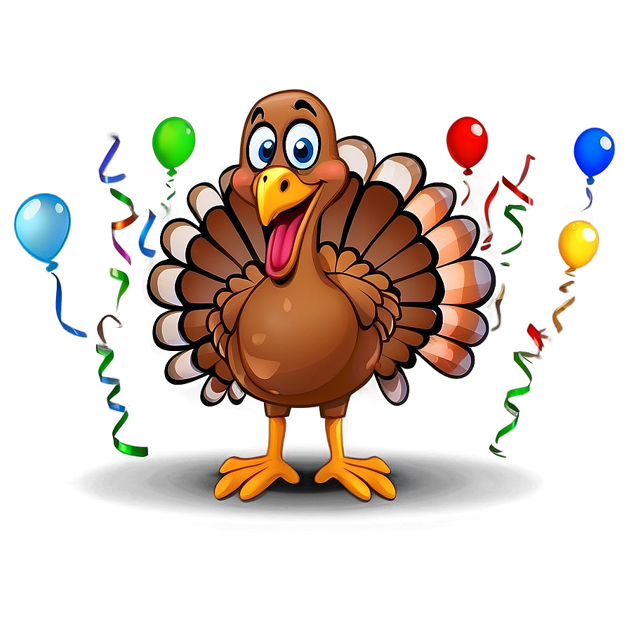 Joyful Cartoon Turkey Celebration Png Odo PNG Image