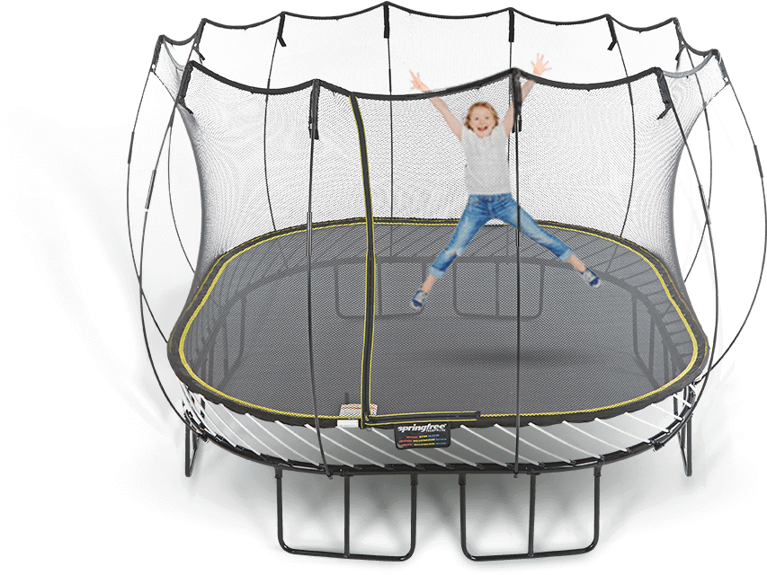 Joyful Child Jumpingon Trampoline PNG Image