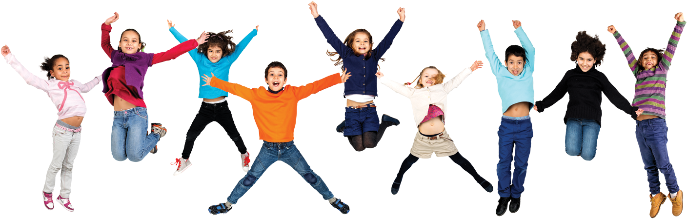 Joyful Children Jumping In Air PNG Image