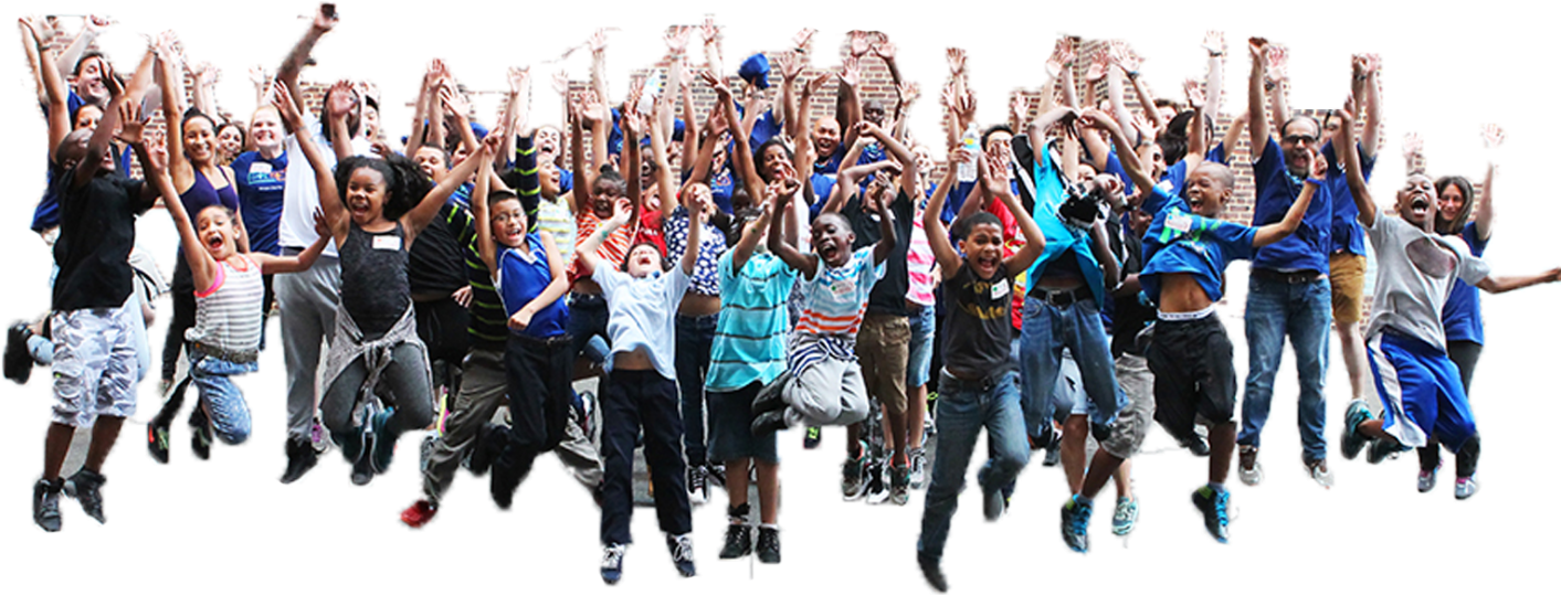 Joyful Crowd Jumpingin Celebration.png PNG Image