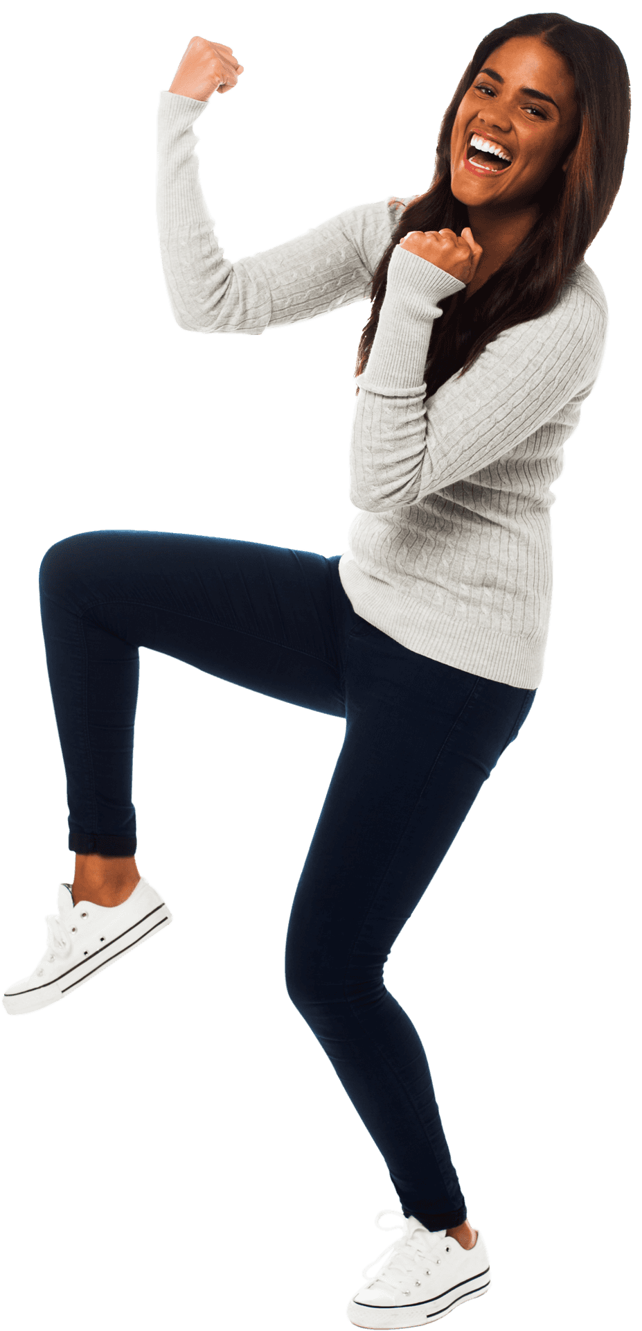 Joyful Dance Pose Casual Outfit.png PNG Image